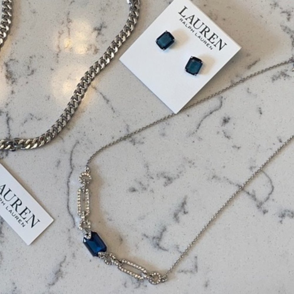 NWT 💕 Ralph Lauren Silver Necklace & Earring set